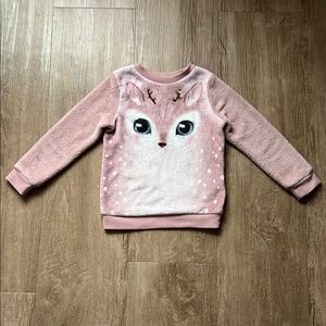 H&M Girl’s Deer Fleece Sweatshirt Size 4-6